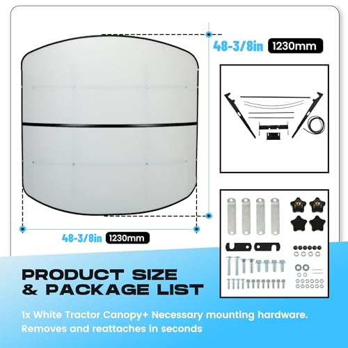 Image of ECOTRIC Tractor Canopy Compatible with All ROPS 48-3 /8 inch X 48-3 /8 inch