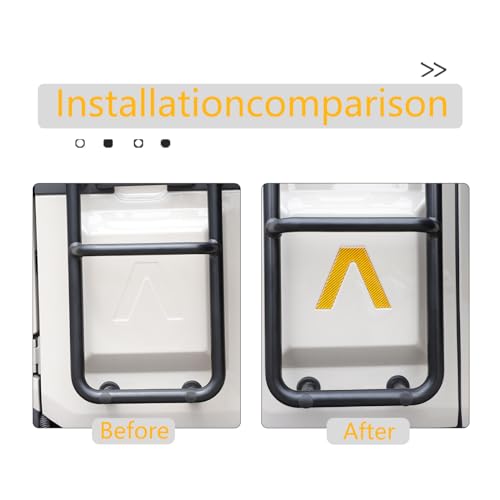 Image of Car Trunk Door Inverted Letter A Sticker Compatible with Ineos Grenadier 2020-2024 Trunk Door Decorative Stickers Tailgate Side V-Shaped Stickers Accessories ((Soft Carbon Fibers /Yellow)