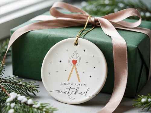Custom Matched Dating App Ornament, Personalized Couples Ornament, Romantic Keepsake for Couples, Sweet Surprise for Girlfriend, Celebrating a Meaningful Connection, Valentine Gift