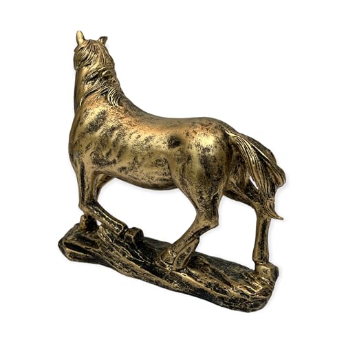 Image of AUGEN Polyresin Horse Statue Showpiece for Home Decor Decoration and Gifting (6966E7A, 16cm)