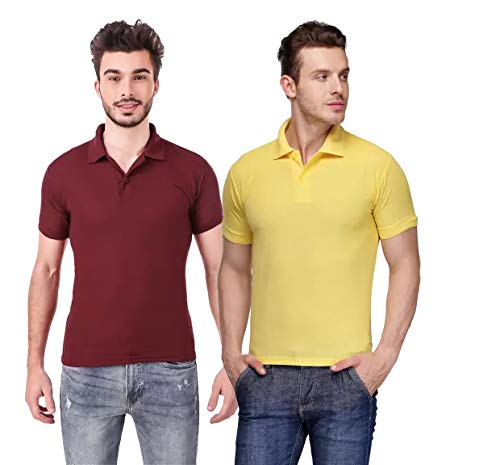 Cynak Men’S Regular Fit Polo Shirt (5,8Brown,Yellowxl_Blue,Black Xl)