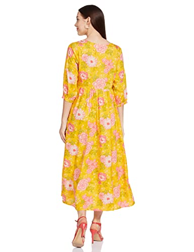 Image of Max Women Floral Print Three-Quarter Sleeves Dress