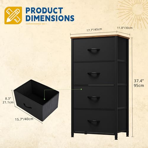 image for DWVO Dresser with 4 Drawers - Fabric Storage Tower, Organizer Unit for