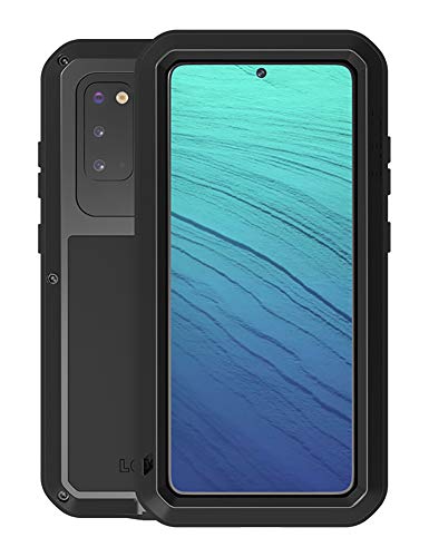 Coque Samsung S20 5G Love Mei en métal noir avec verre trempé