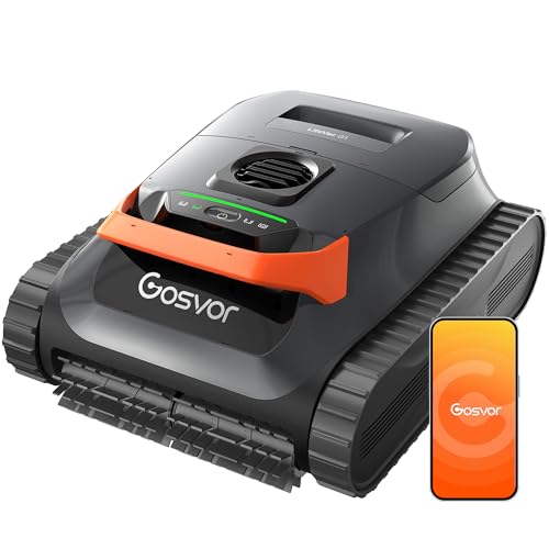 (2026 New) Gosvor Pool Vacuum Robot LiteVac G1, Wall & Waterline & Platform, 15.2 lbs Ultra-Lightweight, Up to 200-Min Runtime, Double Filtration, Smart Navigation & App, for Pools up to 2153 sq.ft