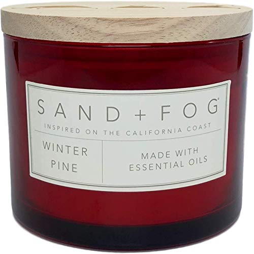 Sand and Fog Winter Pine Scented Candle with Wooden Lid