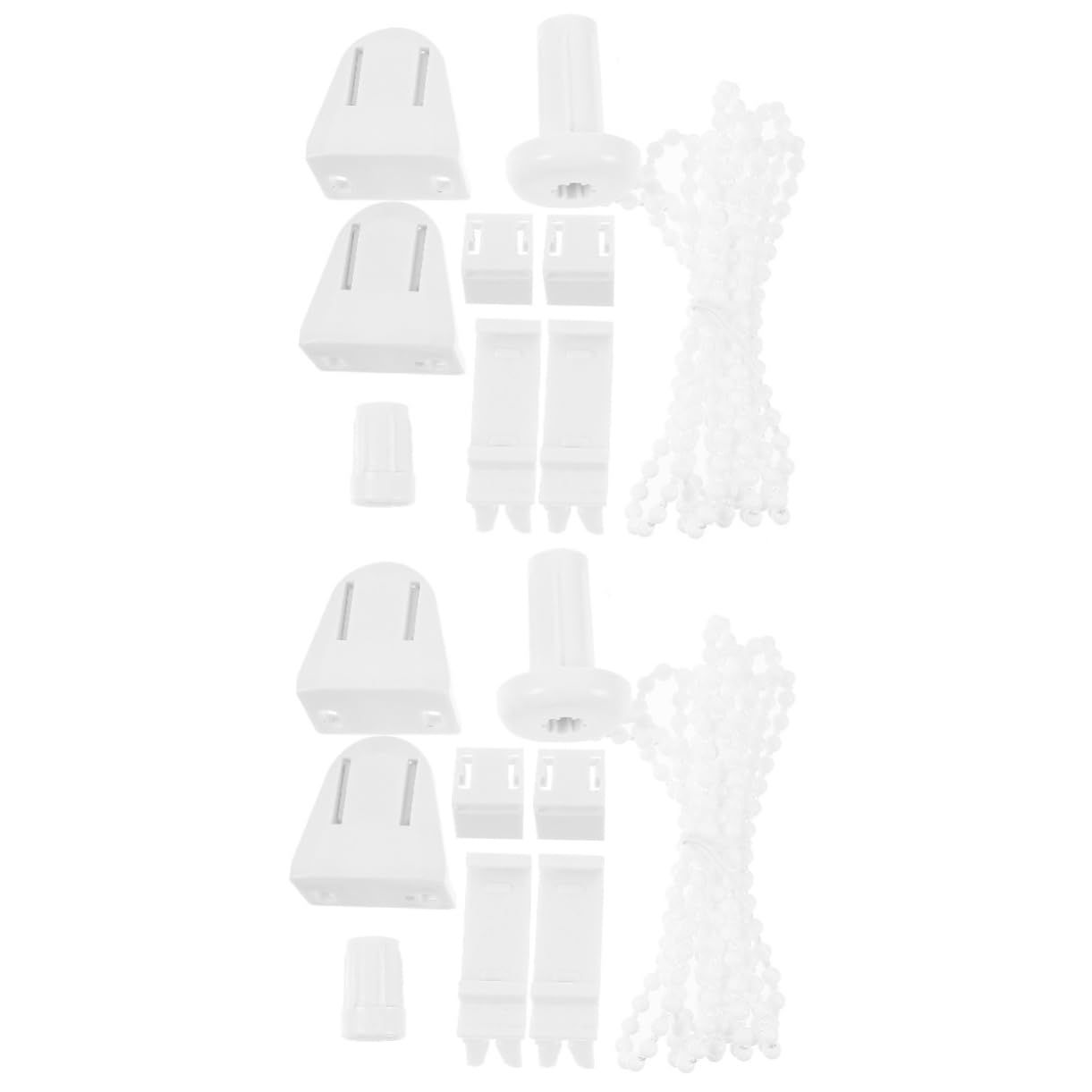 MUCKLILY 2 Sets Roller Blind Fittings Kit with Beaded Chain Loop Beads Fixed Hooks Sturdy Material Smooth Quiet Operation Easy Installation for Curtain Repair