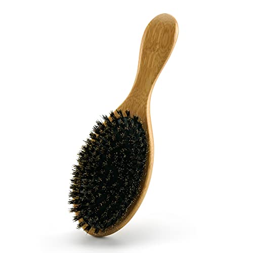 Cepillo de Pelo de Cerdas Naturales de Jabalí, Antiestático y Desenredante, Cepillo que da Brillo al pelo