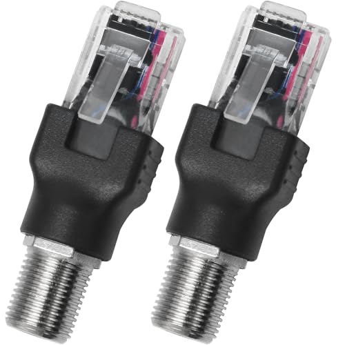 LUORNG 2PCS F Type to RJ45 8P Crystal Head Adapter...
