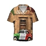  Belle chemise de plage tropicale à manches courtes pour homme imprimé Italie – Prêt pour l\'été, chemises élégantes et confortables, noir, Taille M
