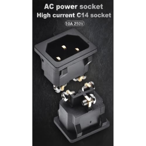Conector IEC320 C14 macho de 3 pines con tornillo, conector de alimentación AC-04E 16A 250V 4