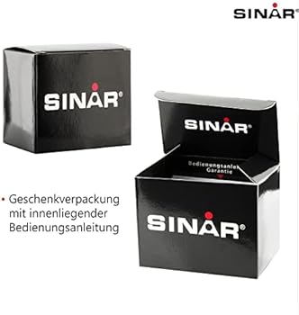 Sinar Horloge - Analoog - Donker Blauw / Oranje - 36mm - 10 Bar - Verstelbaar bandje 13-18,5cm