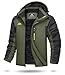 TACVASEN Herren Wasserdicht Winter Skijacke Warme Snowboardjacke Outdoorjacke Gefüttert Winterjacke (L, Armeegrün)