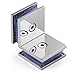 Ranbo Square Frameless Glass Clamp Connector/Shower Door Fixed Panel/Glass-to-Glass Corner Clamp,304 Stainless Steel,for 5/16