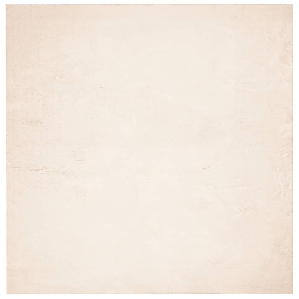 Tapis de salon moelleux beige lavable en machine et antidérapant