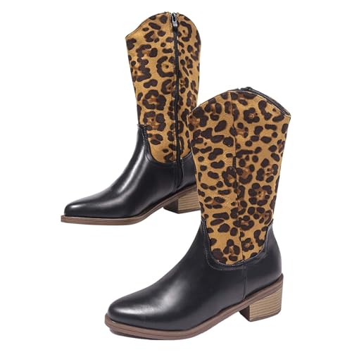 Generisch on schuhe damen sale Langschaft Stiefel Damen Weiter Schaft Damen Flach Rutschfeste Laufsohle Fashion Spitze Zehe Chelsea angebote des tages heute meine bestellungen anzeigen