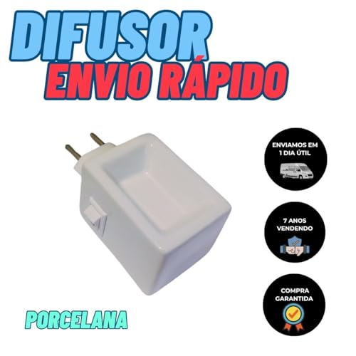 Kit 2x Difusor Aromatizador de Aroma de Ambientes Porcelana Branco Quadrado Elétrico Bivolt Maior Po