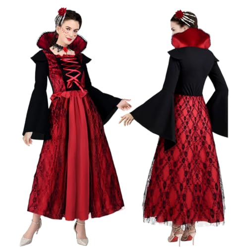 Kiyzbstoti Vampire Costume for Women Halloween Costume Vampire Dress,Vampiress Gothic Halloween Costume Medieval Cosplay Dresses (L) - image 5