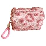 Make -up -Beutel, Reise -Make -up -Tasche,Herzdesign Plüschbeutel für Toilierte, Make -up -Pinselbeutelorganisator mit großer Kapazität für das tägliche Pendeln, Wochenende