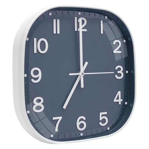 Image of TEKCOOL Plastic Analogue Wall Clock 12 inch Silent Quartz Decorative Wall Clock Non-Ticking Classic Clock Battery Operated Round Easy to Read for Room /Home /Kitchen /Bedroom /Office /School.Grey white-