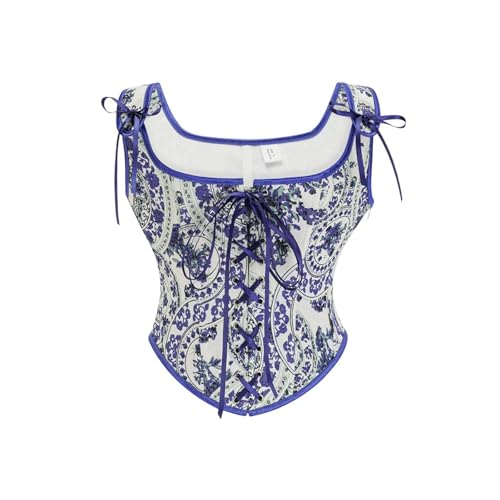 Corset moulant rétro marron en taille S aux finitions haute couture