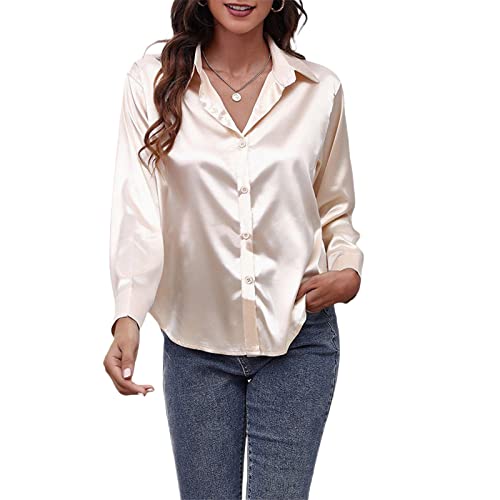 JINSIJU Chemise boutonnée en satin Cover