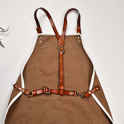 YANYUESHOP Fartuchy dla stylisty fryzur dla kobiet z kieszeniami fartuchy dżinsowe dla mężczyzn barberologia fryzjer fartuch bez rękawów gotowanie barista