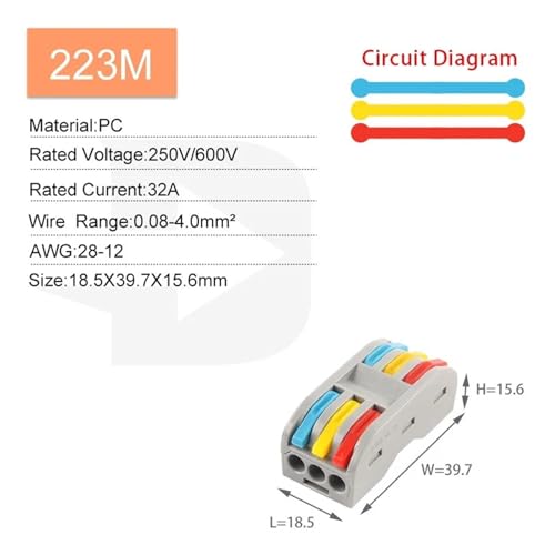 Conectores de cable rápidos de palanca bloque de terminales eléctrico universal SPL 2