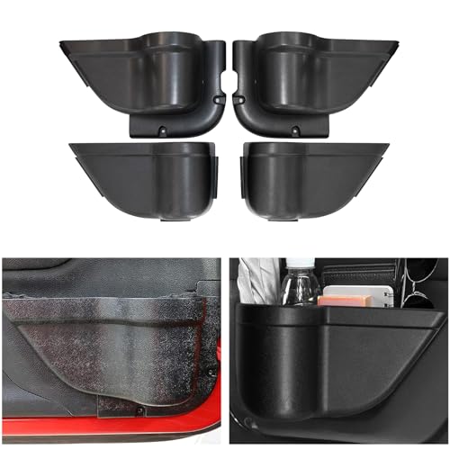 ETL INDUSTRIES 4PCS Front + Rear Door Storage Pockets, Door Side Insert Organizer Tray Box for 2011-2018 Jeep Wrangler JK JKU 2/4 Door Interior Storage Accessories, Front+Rear