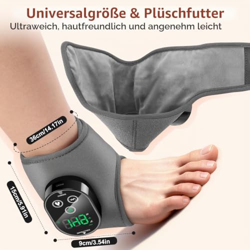 Fussmassagegerät Elektrisch mit 3 Vibrations, 4 Heats & 3 Timer Grau – Ansicht 6