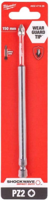 Milwaukee Milw Bit PZ2 150 mm Shockwave 4932471928, çok renkli.