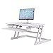 Produktbild Ergoneer ergonomische Sit an Stand Desk Computer Workstation | Höhenverstellbare Steh tischriser mit einziehbarem Tastatur Tablett (Weiß)