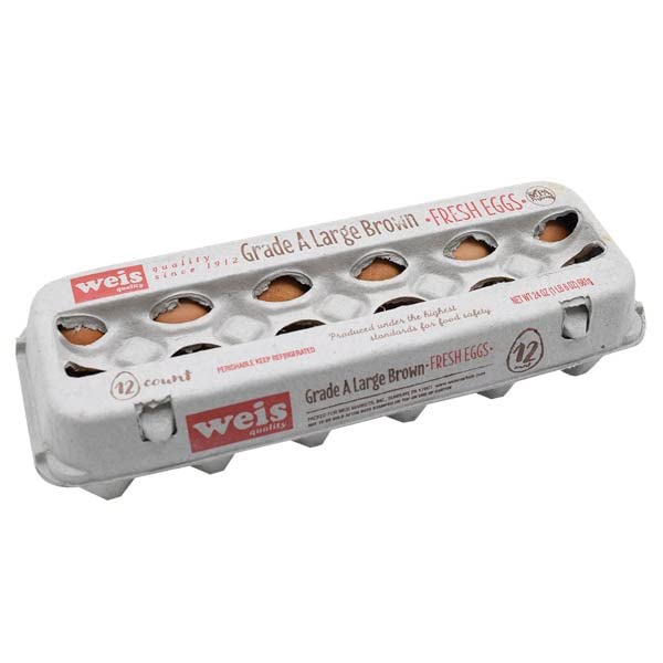 Weis Quality, Eggs Grade A Large Brown Dozen, 12 Count