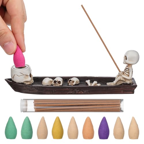 Image of NUOBESTY Skull Incense Burner Gothic Incense Stick Holder