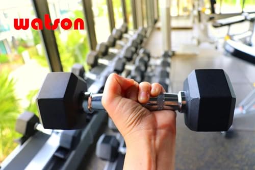 Image of Watson Solid Steel Rubber Coated Hex Dumbbell Set, 22.5 Kg Single Piece Home Gym Dumbbell Weight Set For Men & Women, Home Gym Equipment (Pack of 1)