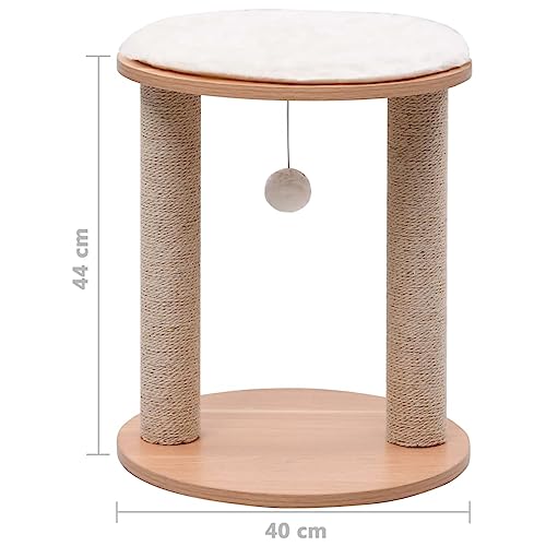Arbre à chat 44 cm stable avec griffoir et plateforme d'observation
