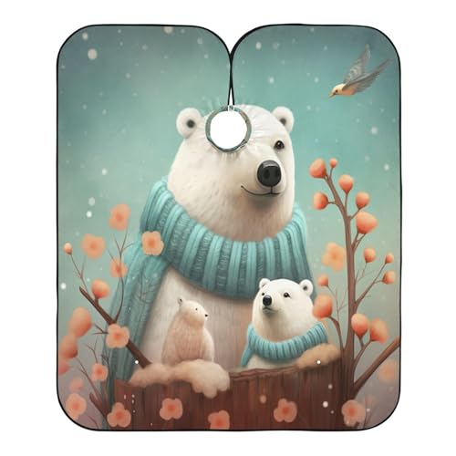 Capa para corte de cabello polar oso impermeable profesional para barbería con cierre ajustable de broche para peinado y peluquería miniatura 2