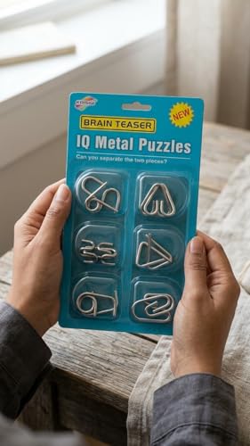 Image of Magicwand Stainless Steel Metallic Intellectual Puzzles for All Age Groups【Pack of 1】【6 Pcs Metal Puzzles】