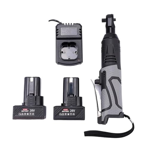 TRDEWR Avvitatore A Impulsi 55N. M Cacciavite for Trapano Angolare con Chiave Elettrica 3/8''90 Gradi Cordless A Cricchetto Impalcatura 1/2 Batteria agli Ioni di Litio Versatile(2 Battery)