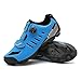 Kushike Men's Women's Mountain Bike Shoes with SPD Cleats, MTB Cycling Spin Shoes for Peloton, Outdoor Indoor Riding, Blue