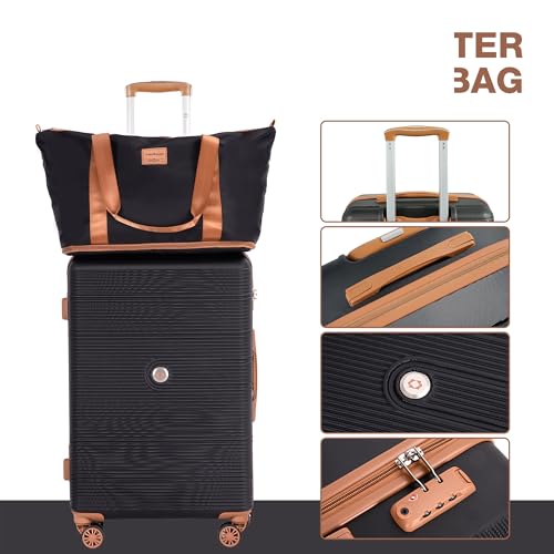 Image of 4-Piece Luggage Sets 16 inch20 inch24 inch28 inch,Suitcases with Double Spinner Wheels and TSA Lock,Hardcase 6 set Luggage with Underseat Duffel Bag