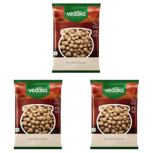 Image of Amazon Brand - Vedaka Soy Mini Chunks | 500 G | Rich in Protein (Pack of 3)