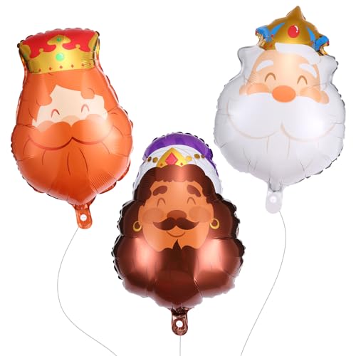 Naler 3 Globos Reyes Magos Decoración de Fiesta Regalo Rucuerdo para Niños