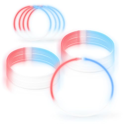 Windy City Novelties 22” Glow Stick Necklaces – 50 Pack for Summer Parties, Camping & July 4th Celebrations(Red/White/Blue)