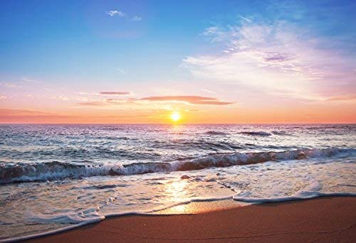 Yeele 12x8ft Sea and Beach Seaside Photo Backdrops Vinyl Dusk Sunset Waves Photography Background Summer Sea Holiday Scenery Theme Studio Props