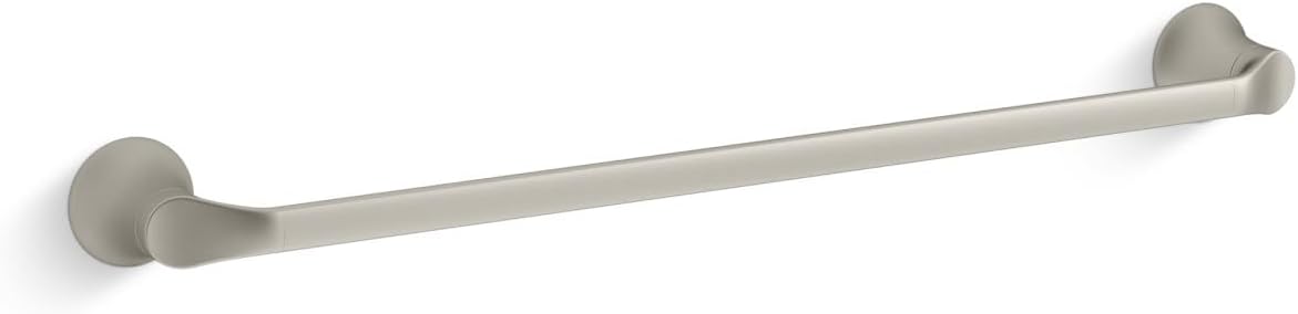 KOHLER 27394-BN Simplice 24" Towel Bar, Bathroom Towel Holder, Wall Mounted Metal Towel Rack, Vibrant Brushed Nickel Vibrant Brushed Nickel 24"