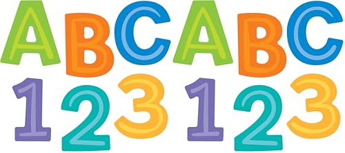 Image of Carson Dellosa 76 pc Modern Decor Bulletin Board Letters Pack, Colorful Letters, Numbers, Symbols, and Punctuation Cutout (Pack of 2)