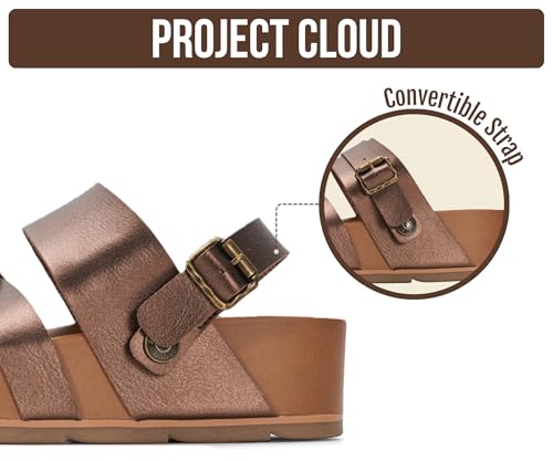 Image of Project Cloud Platform Sandals Women - Strappy Wedges with Comfortable Plush & Soft Insole - Lightweight & Non Slip Platform Sandals for Women 2026