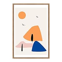 Framed Canvas Wall Art Boho Decor Illustration Canvas Prints Home Artwork Decoration for Living Room,Bedroom - 16x24 inches