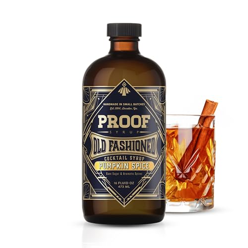 Proof Syrup Old Fashioned Cocktail Mix - Made with Real Bitters &amp; Cane Sugar - Pumpkin Spice Flavor - Fast, Easy, Delicious, Handcrafted Craft Cocktail Syrup - 16oz - 1 Bottle